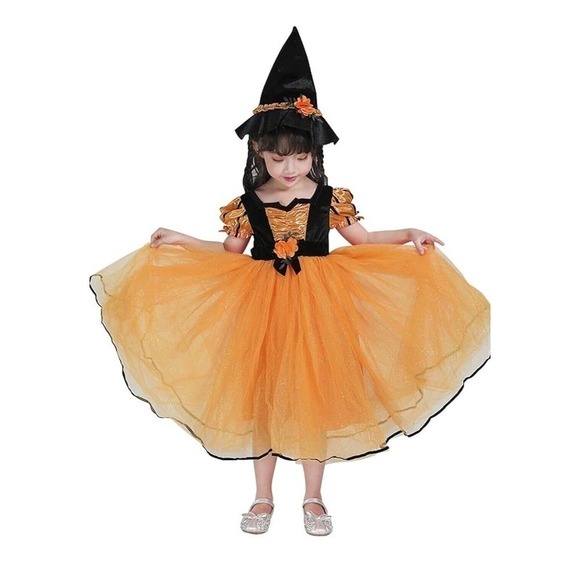 Kids' Fancy Witch Halloween Costume Dress SIZE Medium 8 Hyde & EEK! NEW with Hat - Picture 4 of 11